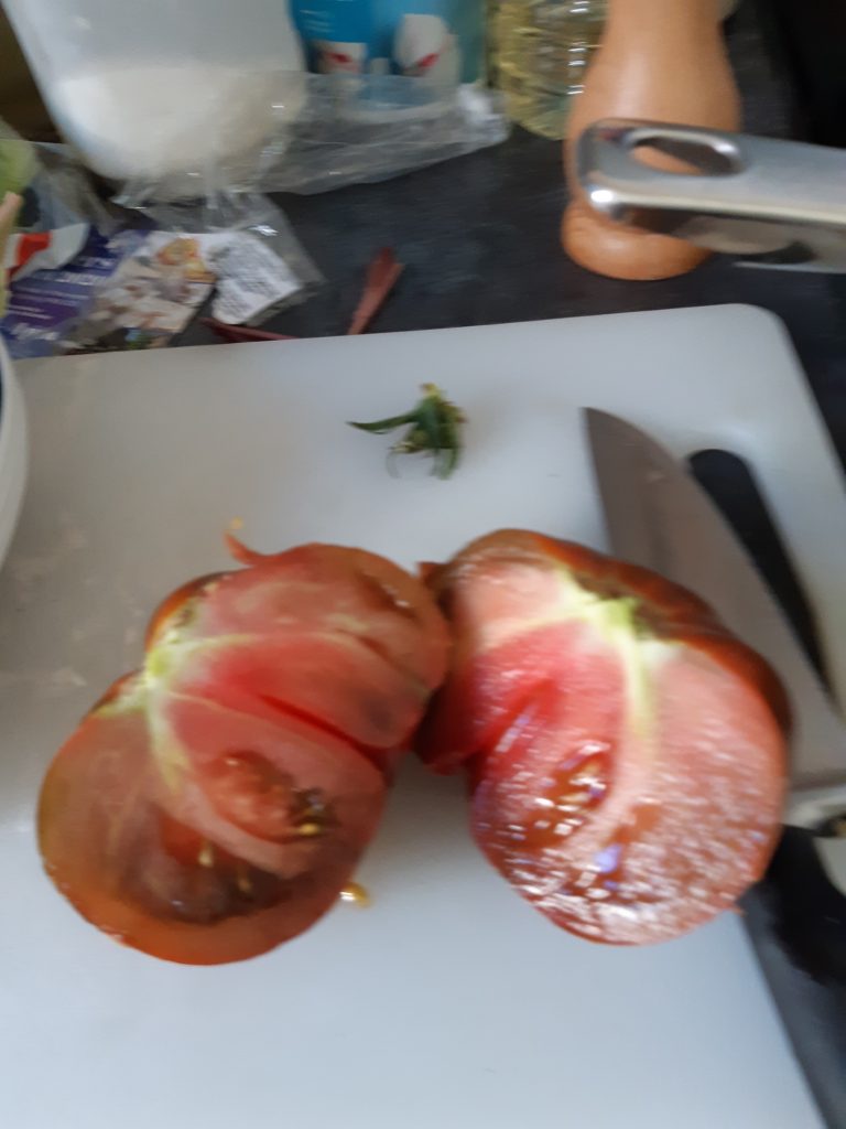 a sliced tomato