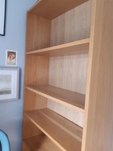 empty bookshelves